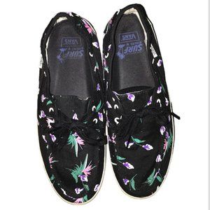 SOLD    VANS Surf Siders Chauffeur Floral Print Mens 10 NWOT